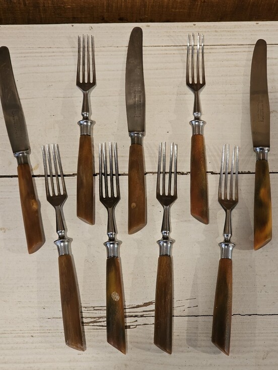 Anton Wingen Jr. Other - Vintage 50s MCM Anton Wingen Jr. Natural Horn Cutlery Set - 6 Forks & 3 Knives
